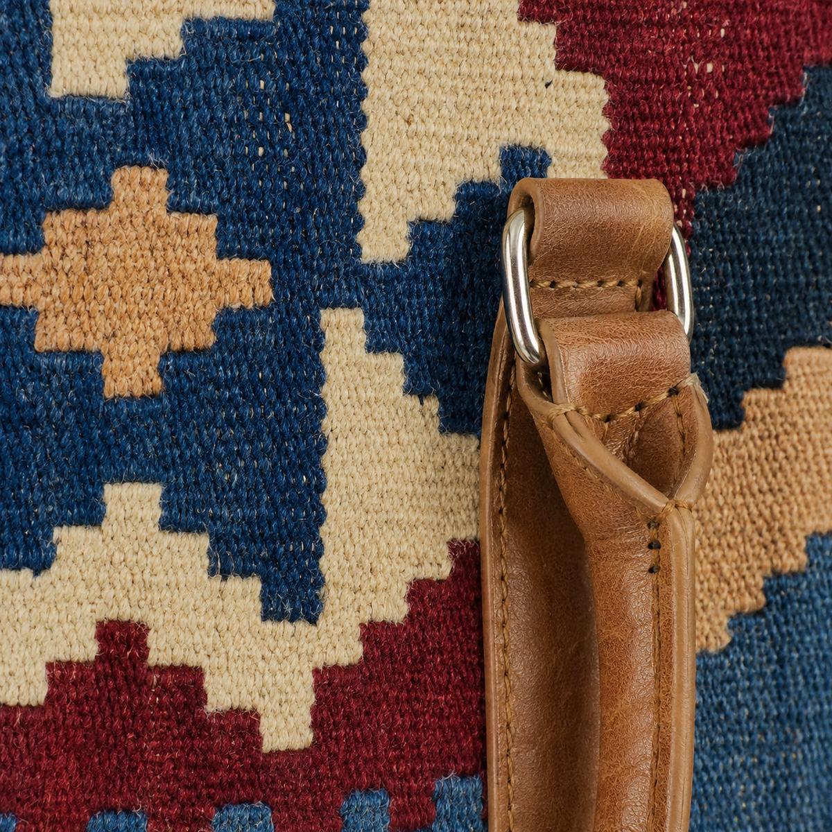 Kilim Medallion Leather Duffel