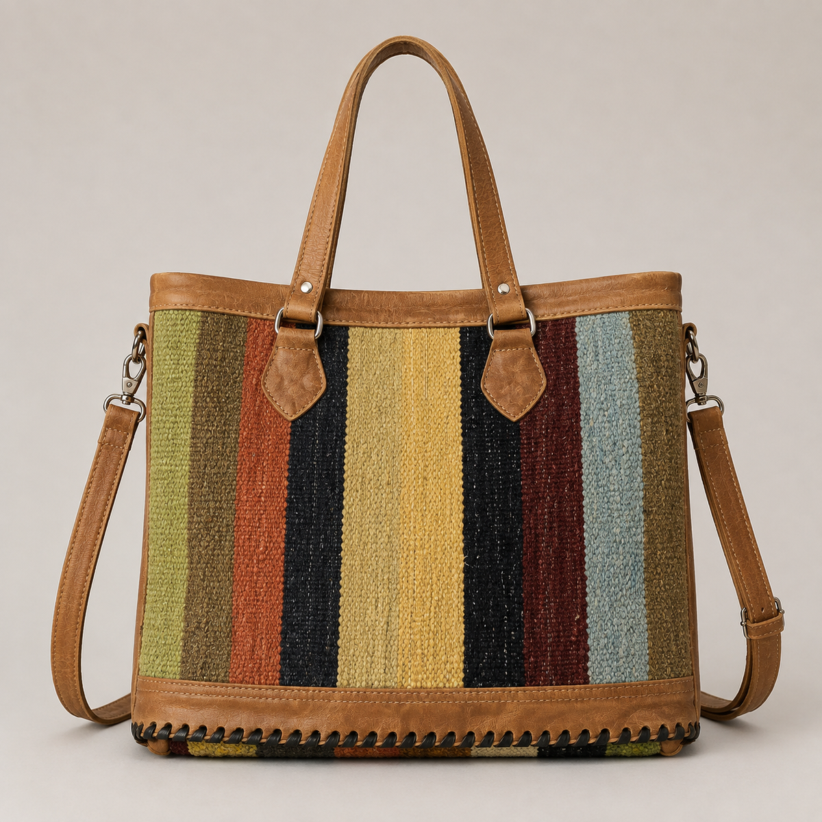 Handwoven Striped Kilim Tote