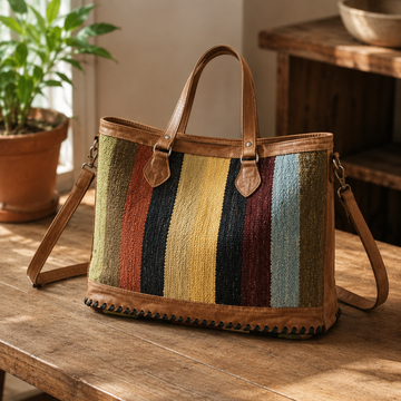 Handwoven Striped Kilim Tote